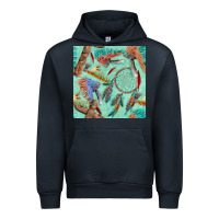 Navy pipe tomahawk dreamcatcher headdress seamless patt Urban Hoodie - FaDigitalArtStudio