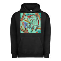 Pigment Black pipe tomahawk dreamcatcher headdress seamless patt Urban Hoodie - FaDigitalArtStudio