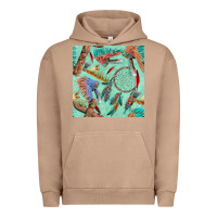 Pigment Burro pipe tomahawk dreamcatcher headdress seamless patt Urban Hoodie - FaDigitalArtStudio