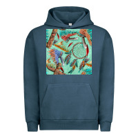 Pigment Midnight Navy pipe tomahawk dreamcatcher headdress seamless patt Urban Hoodie - FaDigitalArtStudio