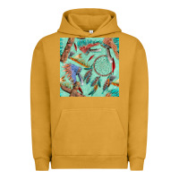 Pigment Peanut Butter pipe tomahawk dreamcatcher headdress seamless patt Urban Hoodie - FaDigitalArtStudio
