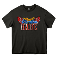 Asphalt American Babe With Sunflowers Heavy Core Tee - LillyAllenDesigns