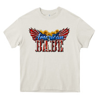 Cream American Babe With Sunflowers Heavy Core Tee - LillyAllenDesigns