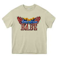 Mossy American Babe With Sunflowers Heavy Core Tee - LillyAllenDesigns