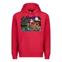 Cardinal heaux heaux heaux christmas louisiana swamp Premium Hoodie - FaDigitalArtStudio
