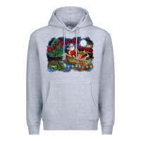 Heather Grey heaux heaux heaux christmas louisiana swamp Premium Hoodie - FaDigitalArtStudio