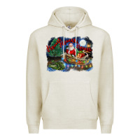 Oatmeal Heather heaux heaux heaux christmas louisiana swamp Premium Hoodie - FaDigitalArtStudio