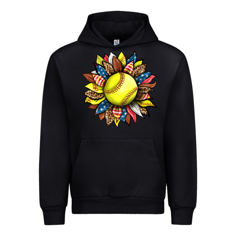 Softball Sunflower Urban Hoodie by HRA Design Shop | Teevron