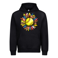 Black softball sunflower Urban Hoodie - HRA Design Shop