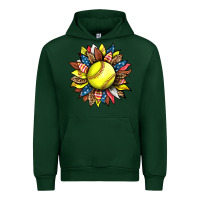 Forest Green softball sunflower Urban Hoodie - HRA Design Shop
