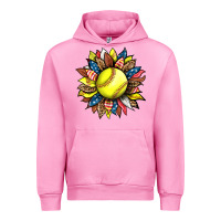 Fuchsia Pink softball sunflower Urban Hoodie - HRA Design Shop
