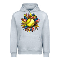 Heather Grey softball sunflower Urban Hoodie - HRA Design Shop