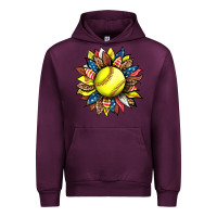 Mauve Wine softball sunflower Urban Hoodie - HRA Design Shop
