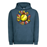 Pigment Midnight Navy softball sunflower Urban Hoodie - HRA Design Shop