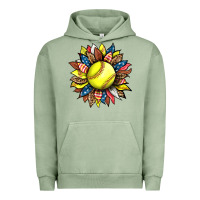 Pigment Oil Green softball sunflower Urban Hoodie - HRA Design Shop