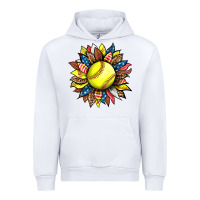 White softball sunflower Urban Hoodie - HRA Design Shop