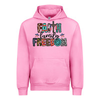 Fuchsia Pink faith family freedom Urban Hoodie - CowhideDigitalArt