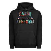 Pigment Black faith family freedom Urban Hoodie - CowhideDigitalArt