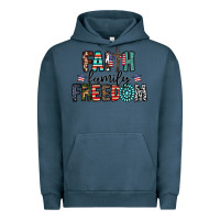 Pigment Midnight Navy faith family freedom Urban Hoodie - CowhideDigitalArt