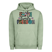 Pigment Oil Green faith family freedom Urban Hoodie - CowhideDigitalArt