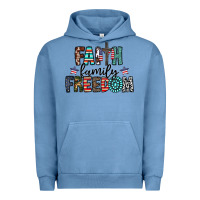Pigment Pebble Blue faith family freedom Urban Hoodie - CowhideDigitalArt