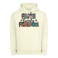 Pigment Pistachio faith family freedom Urban Hoodie - CowhideDigitalArt