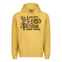 Antique Gold fall for jesus he never leaves Premium Hoodie - CowhideDigitalArt