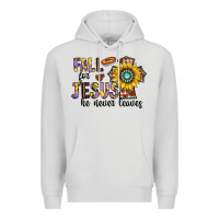 Dove Grey fall for jesus he never leaves Premium Hoodie - CowhideDigitalArt