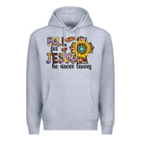 Heather Grey fall for jesus he never leaves Premium Hoodie - CowhideDigitalArt