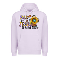 Lilac fall for jesus he never leaves Premium Hoodie - CowhideDigitalArt