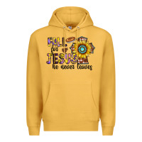 Mustard fall for jesus he never leaves Premium Hoodie - CowhideDigitalArt