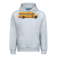 Heather Grey school bus Urban Hoodie - FaDigitalArtStudio