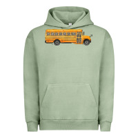Pigment Oil Green school bus Urban Hoodie - FaDigitalArtStudio