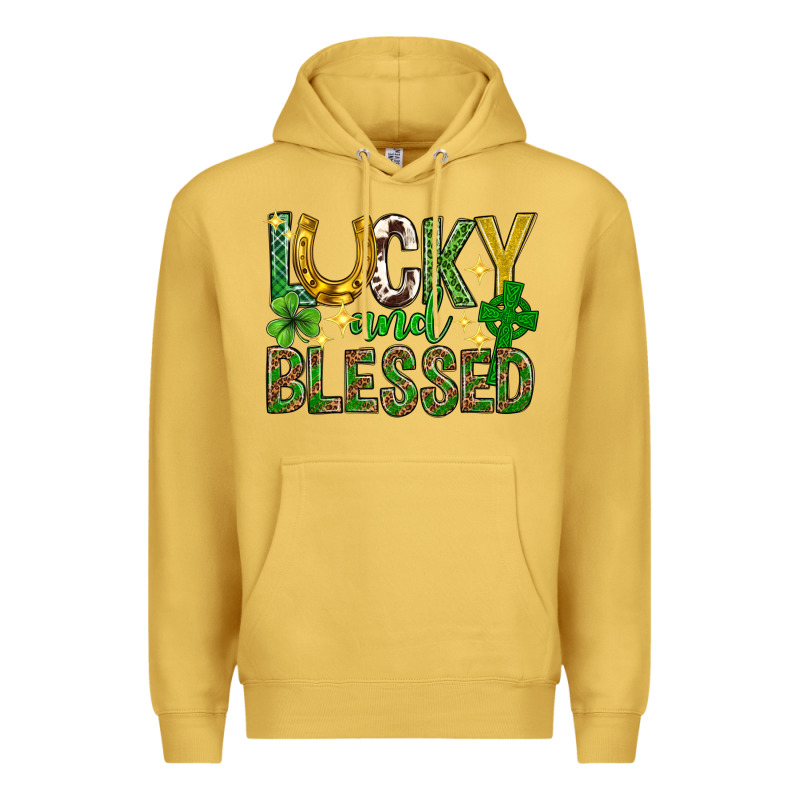 Lucky And Blessed St. Patricks Day Premium Hoodie by Neo Western | Teevron