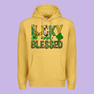 Lucky And Blessed St. Patricks Day Premium Hoodie Designed By Neo Western