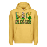 Antique Gold Lucky and blessed st. patricks day Premium Hoodie - Neo Western
