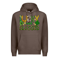 Coffee Lucky and blessed st. patricks day Premium Hoodie - Neo Western