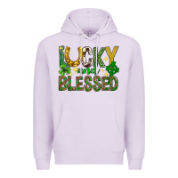 Lilac Lucky and blessed st. patricks day Premium Hoodie - Neo Western