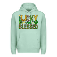 Seafoam Lucky and blessed st. patricks day Premium Hoodie - Neo Western