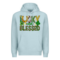 Blue Mist Lucky and blessed st. patricks day Premium Hoodie - Neo Western