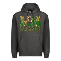 Charcoal Heather Lucky and blessed st. patricks day Premium Hoodie - Neo Western