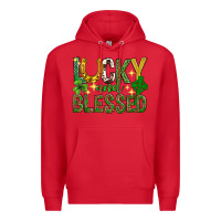 Red Lucky and blessed st. patricks day Premium Hoodie - Neo Western