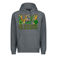 Rock Lucky and blessed st. patricks day Premium Hoodie - Neo Western