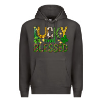 Smoke Lucky and blessed st. patricks day Premium Hoodie - Neo Western