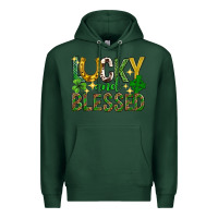 Sports Green Lucky and blessed st. patricks day Premium Hoodie - Neo Western