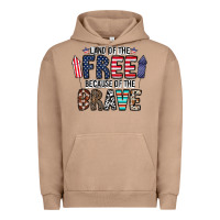 Pigment Burro land of the beacause of the brave Urban Hoodie - CowhideDigitalArt