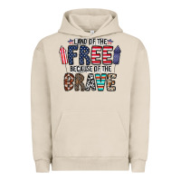 Pigment French Oak land of the beacause of the brave Urban Hoodie - CowhideDigitalArt