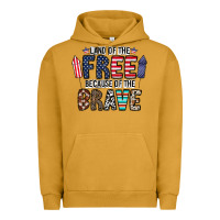 Pigment Peanut Butter land of the beacause of the brave Urban Hoodie - CowhideDigitalArt