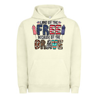 Pigment Pistachio land of the beacause of the brave Urban Hoodie - CowhideDigitalArt