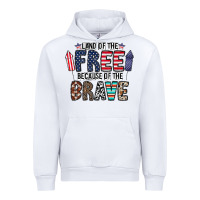 White land of the beacause of the brave Urban Hoodie - CowhideDigitalArt